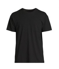 ATHLETIC WORKS Men’s L (42-44) Tri-Blend Pocket Tee Short Sleeve • Rich Black