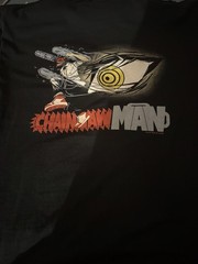 False Reality Tshirt Black Large Chainsaw man Double Sided Print