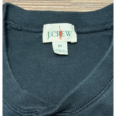 J.Crew Oarsman Heritage Brushed Rib-Knit Long Sleeve Henley Shirt Black Sz M