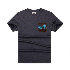 Men’s Solid Color Pocket T-Shirt Soft Cotton Crew Neck Casual Tee S-XL