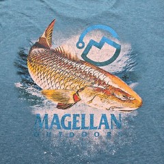 Magellan Tshirt Mens 2XL Green Teal Short Sleeve Fishing Outdoors Fishing Casual