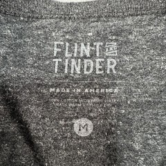 Flint And Tinder Henley Shirt Mens Medium Gray Long Sleeve Made In USA Cotton