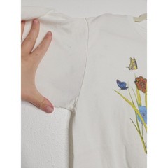 Vintage Butterfly Nature Art Flowers Garden 90s Organic Cotton Medium