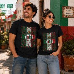 Mexico Flag Eagle Eagle Floral Culture T-Shirt Mens S- 3XL Black