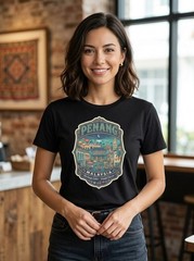 Penang Malaysia Heritage Graphic T-Shirt Unisex Travel Tee