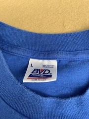 VTG BVD T Shirt Men’s LARGE Single Stitch Blue MADE USA Workwear 80s