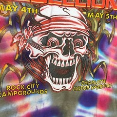 2013 Carolina Rebellion Tie Dye T-Shirt Sz M Hanes Skull Rock Band Tee