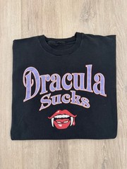 vintage 90s Dracula Sucks Single Stitch Tee XL Fashion Victim Like Goth Emo Vtg