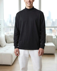 Lands End Men’s Medium Black Long Sleeve Crew Neck Shirt 20Wx28L