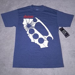 DTA Posse Rogue Status T-shirt Mens Medium Blue Brass Knuckles Rob Dyrdek Y2k
