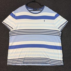 Polo Ralph Lauren Men’s XXL Blue White Striped Classic Fit Short Sleeve T-Shirt