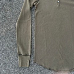 Vintage Y2K American Apparel Dexter Morgan Henley Thermal Green Medium USA Made