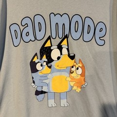 Bluey Men’s 2XL “Dad Mode” T-Shirt Bandit Bluey Bingo TV Show Graphic Tee NWT