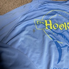 Huk Performance Fabrics Fishing T-Shirt Mens 2XL Blue Long Sleeve UPF
