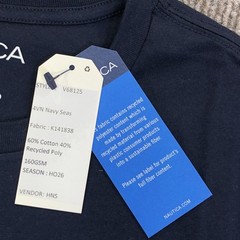 Nautica Shirt Mens Medium Navy Blue Sailing Regatta Graphic Tee Tagless Nautical