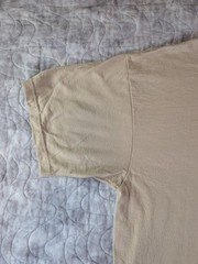 Soffe USA Made XL Beige Basic Tee 50 50 Cotton Poly Short Sleeve Casual Shirt