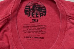 Lucky Brand Men’s Jeep Red Short Sleeve Polyester Crew Neck Size 2XLT NEW
