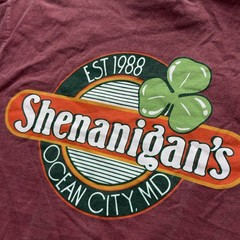 Comfort Colors T-Shirt Mens S Red Irish Shenanigans Pub Ocean City Graphic Tee
