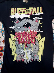 VTG Y2K Blessthefall Band Feral Cat MySpace Era T-Shirt Bay Island Sportswear S