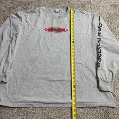 Vintage 90s New Balance Center Logo Gray XX-Large Long-Sleeve T-Shirt Skater