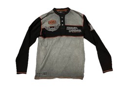 Vintage Harley Davidson Long Sleeve Shirt Biker Motorcycle SYN3 Embroidered