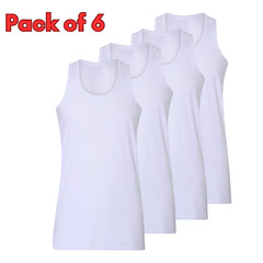6 PACK MENS VESTS CLASSIC SPORTS 100% COTTON TANK SUMMER TRAINING GYM TOPS S-5XL