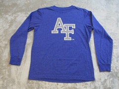 Air Force Shirt Mens Medium Blue Fighting Falcons Military Long Sleeve Retired