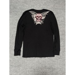 Armored Saint Skull Graphic Thermal Shirt XL Black Waffle Long Sleeve