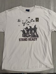 US Army “STAND READY” Logo Beige T-Shirt by MV Sport – Size XL – NWT