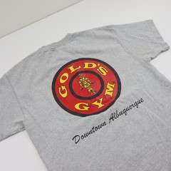 Vtg Gold’s Gym T-Shirt Men M USA Made Gray Bodybuilding Tee Downtown Albuquerque