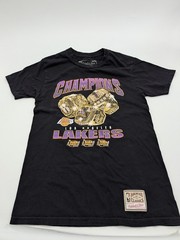 Mitchell & Ness Lakers Champions T Shirt – Small Black NBA Finals Rings Hardwood