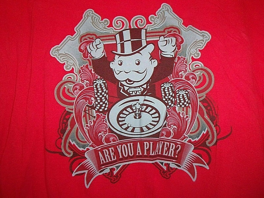 monopoly guy roulette wheel are you a player red XL t shirt