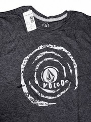 NWT Volcom Shred Stone SS Tee Mens Medium Heather Black Graphic T-Shirt