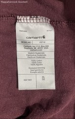 Carhartt Men’s K87 Workwear Pocket T-Shirt Burgundy Red Loose Fit Sz 2XL