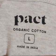 Pact Lux Essential Classic Fit Large 100% Organic Cotton Nickel Grey Crew Neck