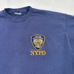 VTG 90s Hanes NYPD New York Police Department Single Stitch Blue Shirt Men’s XL