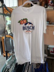 Busch Light Peach T Shirt Size Large New Smoke Free Home