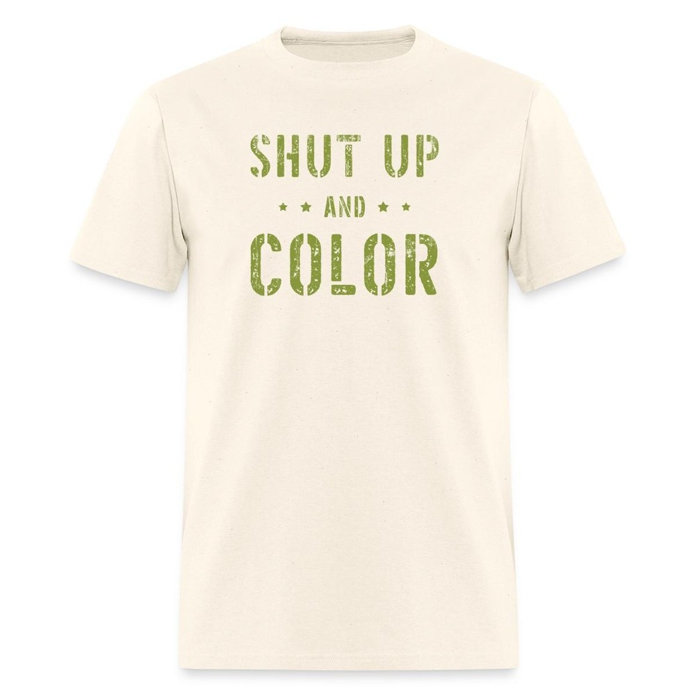 Shut Up and Color Military Drill Sergeant Quote Men’s T-Shirt