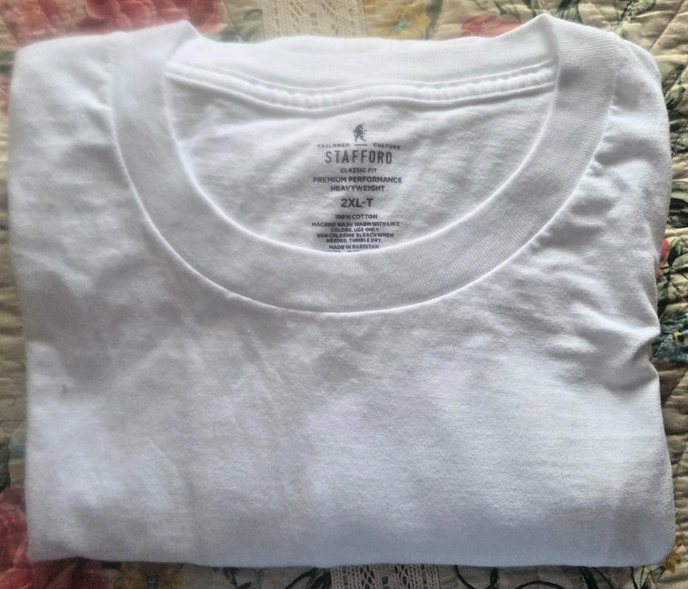 Stafford Classic Fit Heavy Weight Cotton T-Shirt Size 2XL-T Qty 2 NWOT #1