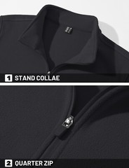 Mens 1/4 Zip Pullover Fleece Jacket Long Sleeve Warm Casual Athletic Sweatshirts