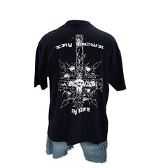 Gothic Streetwear Graphic Tee Eye Print Black Shirt Lay Down My Life 2XL