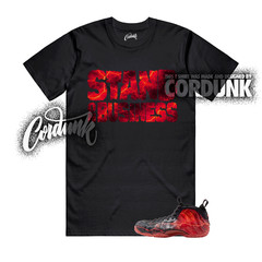 Foamposite One Stranger Black Bright Crimson Stormy Air T Shirt Match SOB