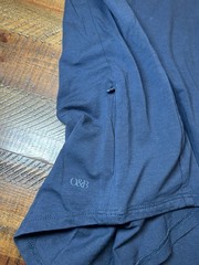 Orchard & Broome Peru Pima Cotton Stretch Tee Medium Navy Blue Designer