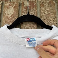 WHITE VINTAGE HANES BEEFY-T “SOVEREIGN” LONG SLEEVE