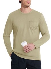 Men’s Crew Neck Shirt Long Sleeve Cotton Soft Comfort Lightweight Casual T-Shirt