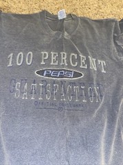 Unisex PEPSI L/XL T-Shirt “100 PERCENT PEPSI GUARANTEED” Embroidered 90s Retro