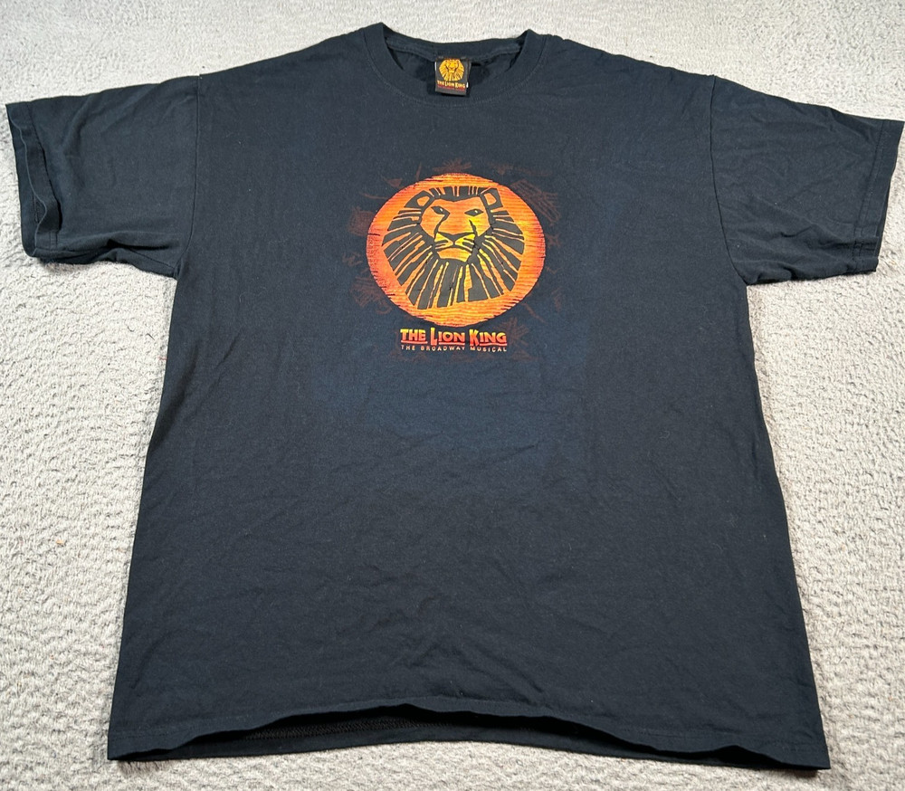 Vnitage Disney The Lion King Shirt Mens Large Black Graphic Broadway Musical Tee
