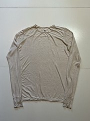 Ever Brand Made In USA Ribbed Natural Thermal Crewneck Long Sleeve Shirt Sz. M