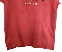 Life is Crap T-Shirt Dog Run Over by Car Twisted Humor Men’s Size M Orange VGUC