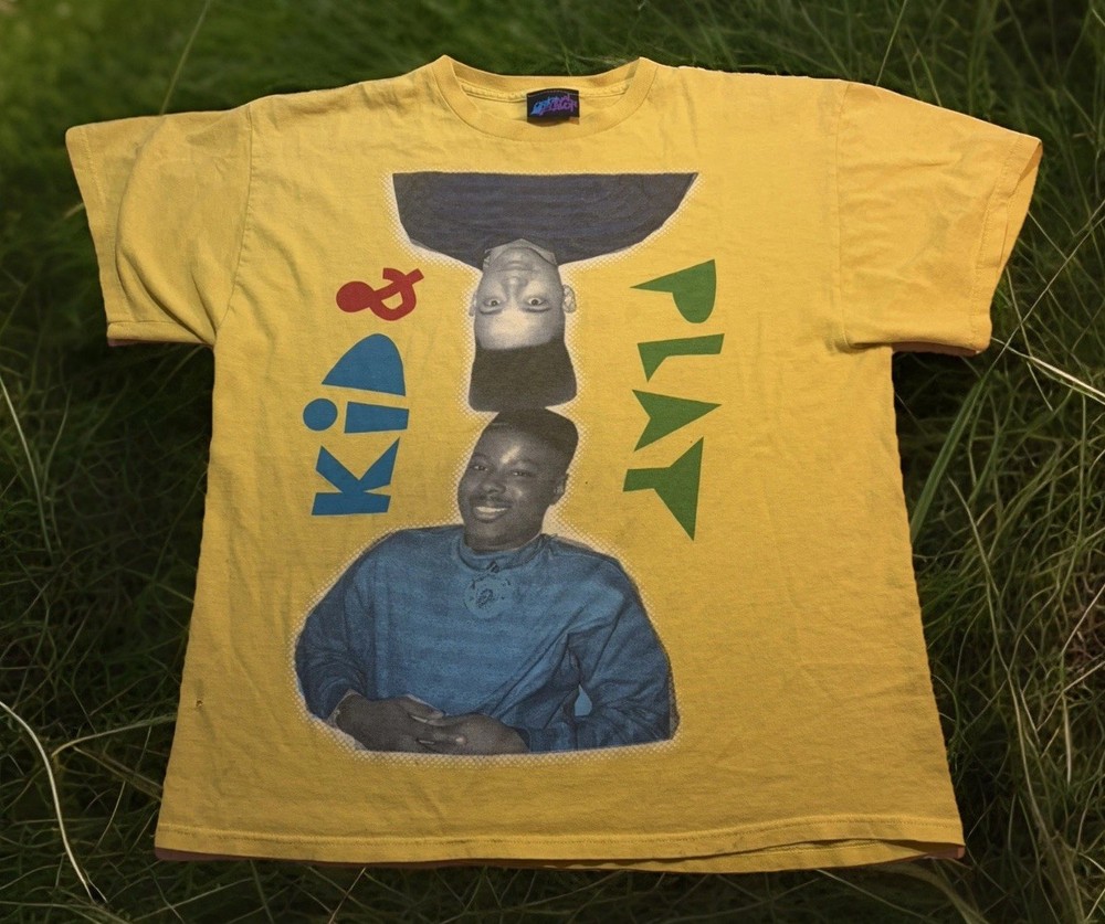 Kid & Play Modern Rap Tee T-Shirt Yellow XL Original Flavor Music